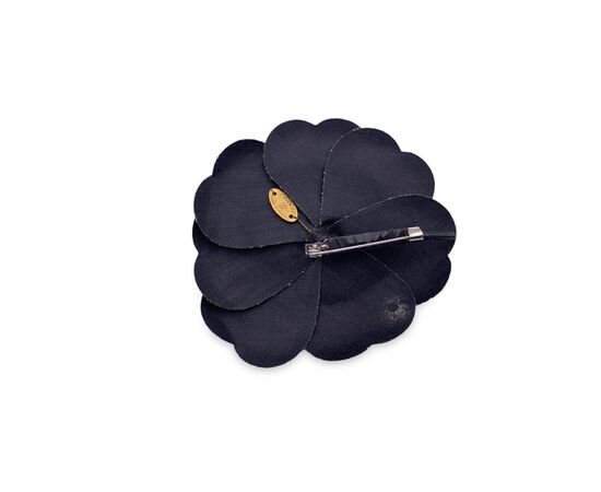 CHANEL Spilla Vintage in Tela Col. Nero Camellia