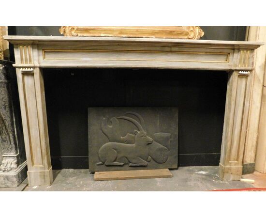 chm245 gray marble fireplace louis xvi ep 700 mouth 145 x 94 cm     