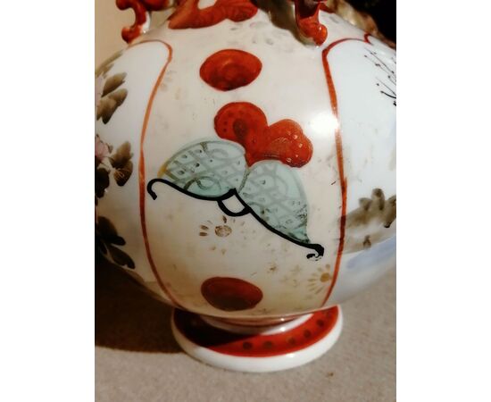 Vaso giapponese dell'800 in ceramica dipinta