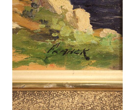 Dipinto francese paesaggio firmato della prima metà del XX secolo