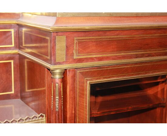 Cabinet credenzino francese stile Luigi XVI del XIX secolo in legno di mogano