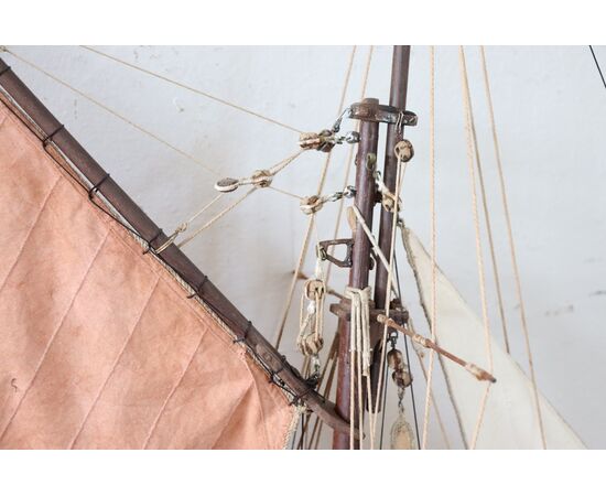 modellino vintage grande Barca a vela in legno