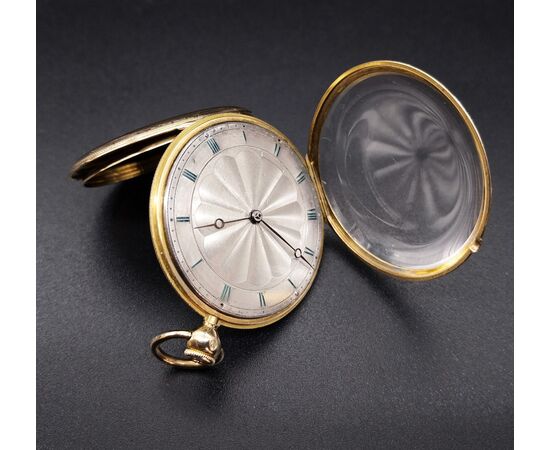 Orologio da tasca in oro con ripetizione ore e quarti, 1825c 