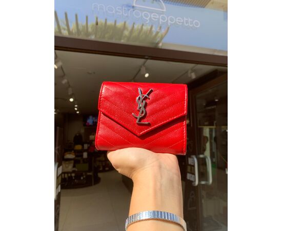 Saint Laurent Portafoglio Cassandra Rosso