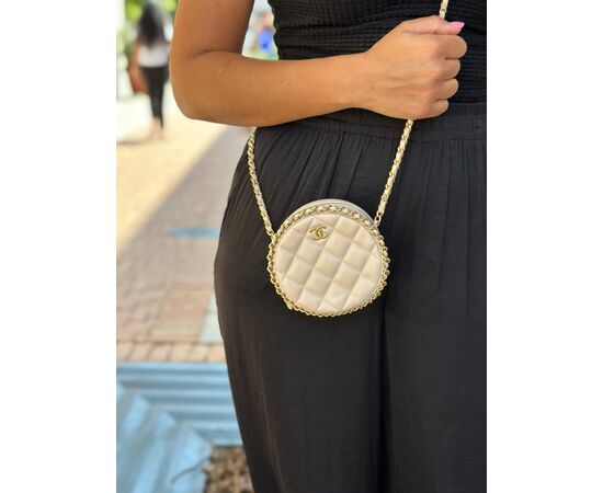 Chanel Round Bag Beige