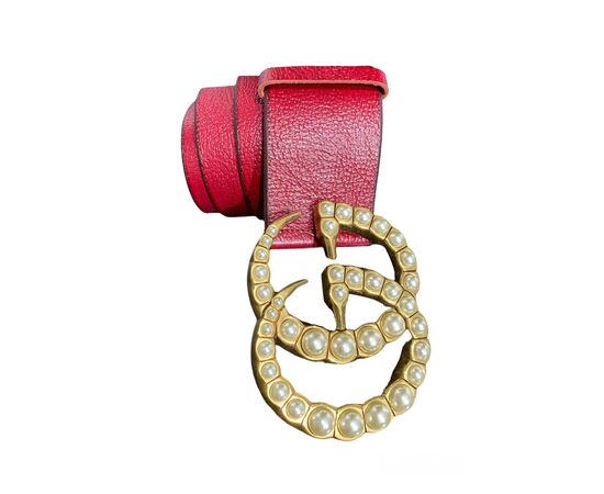 Gucci Cintura Marmont Perle Rossa