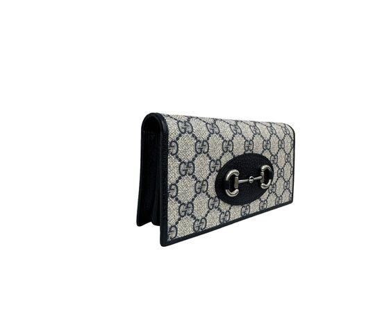 Gucci Wallet On Chain Horsebit 1955 GG Blu