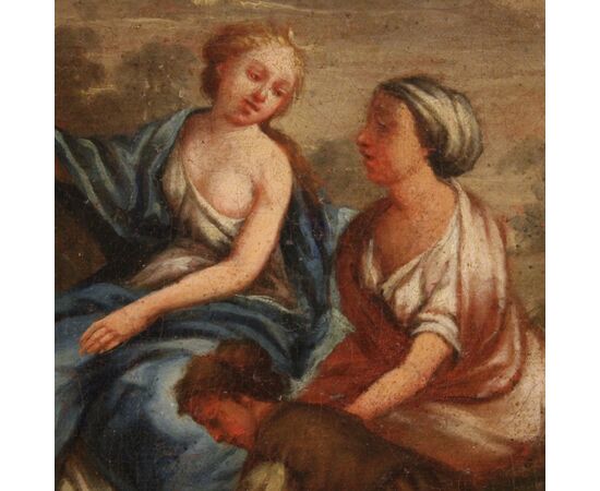 Italian painting from 18th century oil on canvas, the bath of Diana