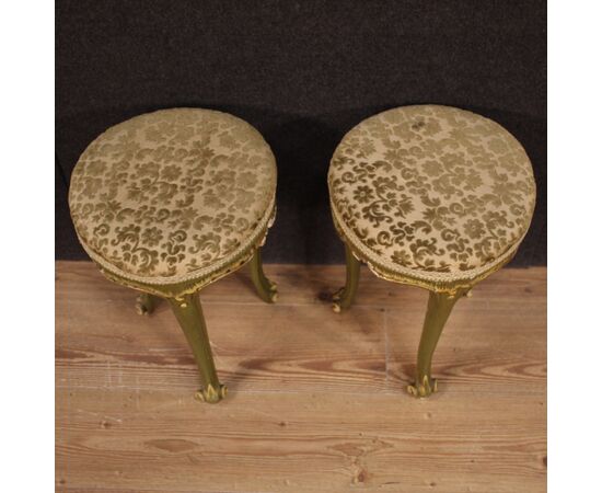 Pair of Venetian wooden stools from the 20th century