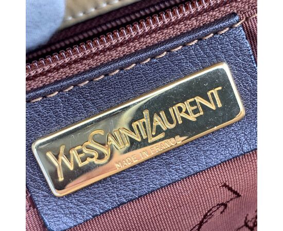 YVES SAINT LAURENT Borsa a Mano Vintage in Tela Col. - M