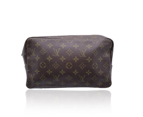 LOUIS VUITTON Pochette Vintage in Tela Col. Marrone Trousse de Toilette M