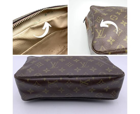 LOUIS VUITTON Pochette Vintage in Tela Col. Marrone Trousse de Toilette M