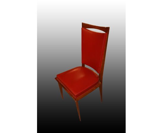 Gruppo di 4 sedie stile Decò Francesi di inizio 1900 in legno di noce 