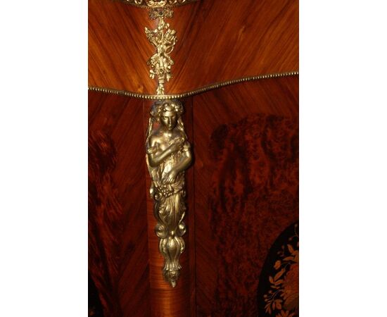 Stupendo servante credenza a 2 porte stile Luigi XV francese del 1800 con marmo bronzi 