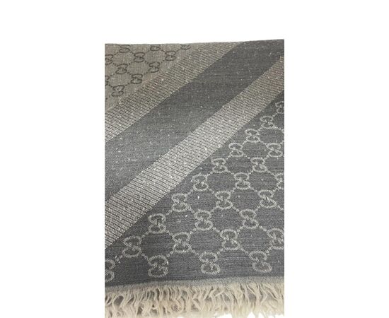 Gucci Sciarpa GG Supreme Lana Grigia