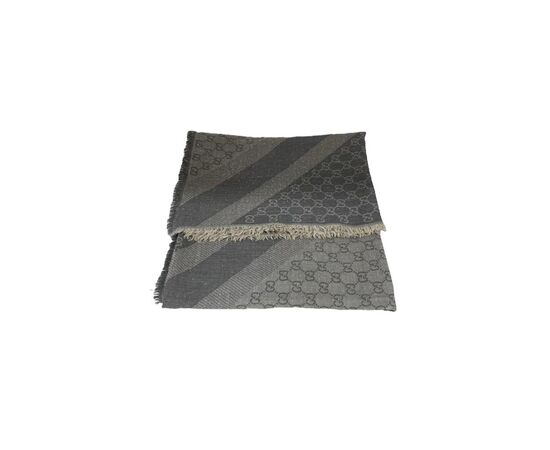 Gucci Sciarpa GG Supreme Lana Grigia