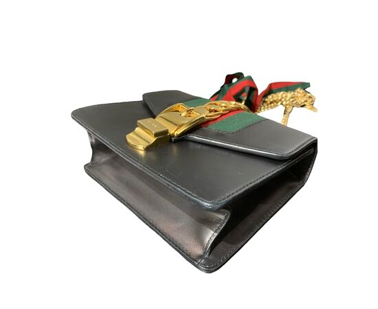 Gucci Sylvie Mini Flap Chain Pelle Nera