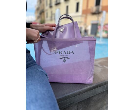 Prada Shopper Paillettes Lilla