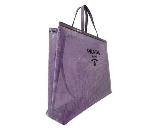 Prada Shopper Paillettes Lilla