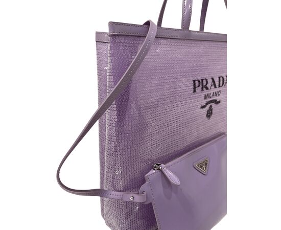 Prada Shopper Paillettes Lilla