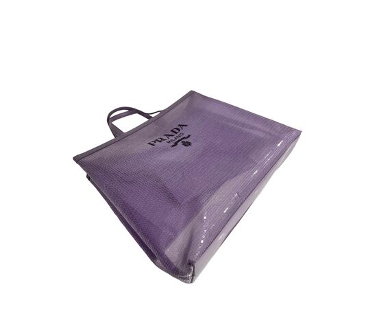 Prada Shopper Paillettes Lilla