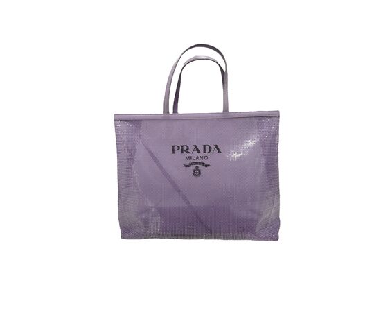 Prada Shopper Paillettes Lilla