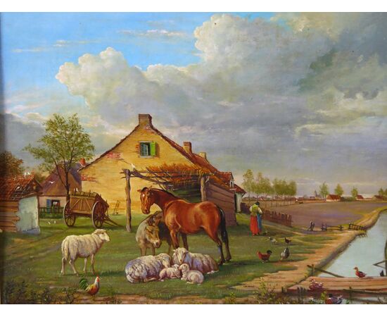 FARM SCENE OF THE XIX CENT     