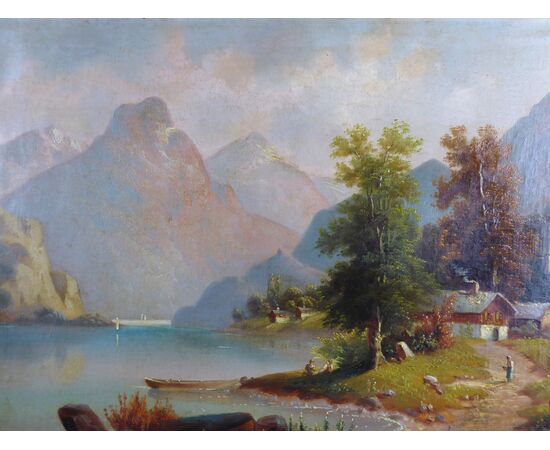 HIGH MOUNTAIN LANDSCAPE DATED 1880     