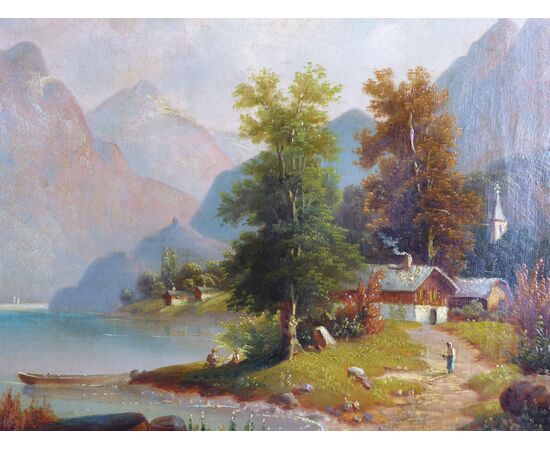 HIGH MOUNTAIN LANDSCAPE DATED 1880     
