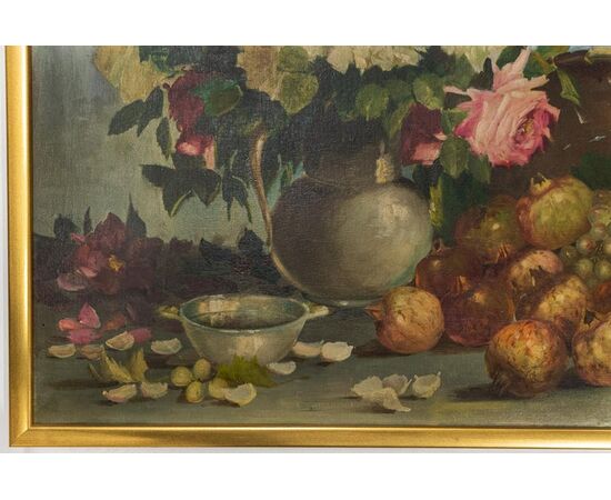 Dipinto con fiori e frutta - O/8193 -