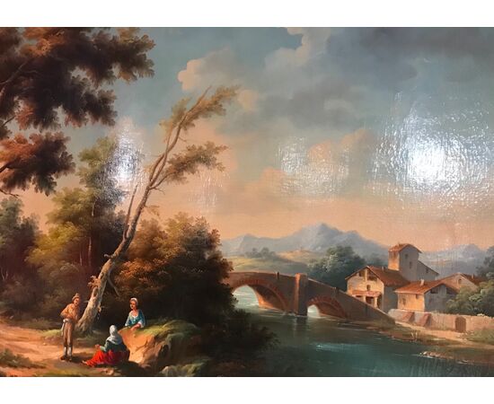 Landscape with figures - Veneto - 18th century     
