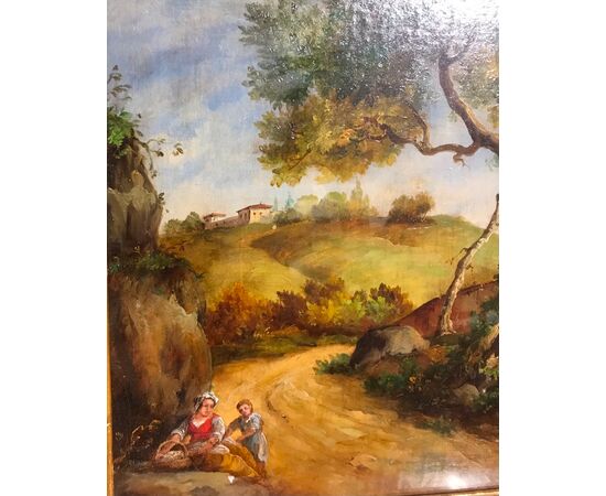 Paesaggio con figure-scuola veneta-inizio Sec.XIX’
