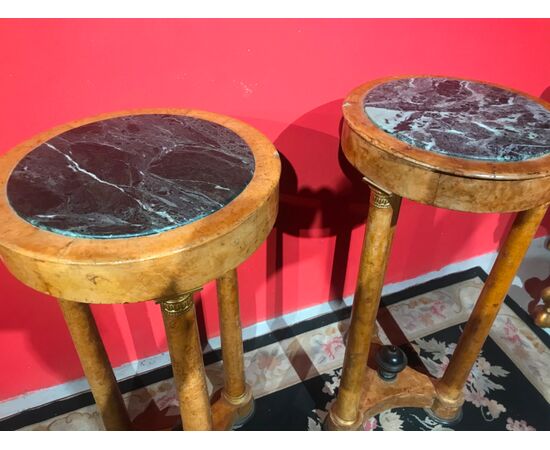 Pair of pedestal tables. France. Period sec. XIX     