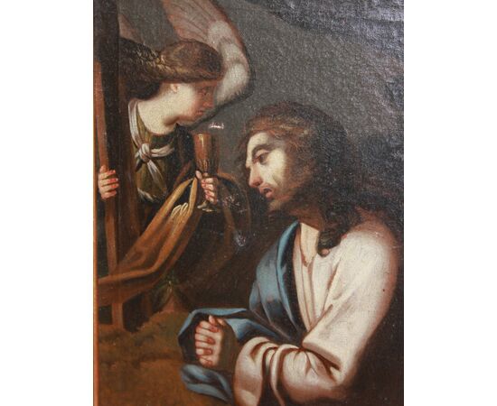 Gesù Cristo nel Giardino (preghiera sul Monte degli Ulivi). Un angelo con un calice appare a Gesù