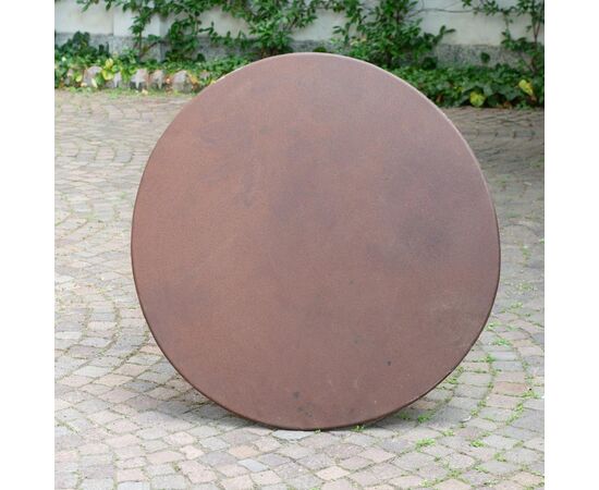 Tavolo tondo in ferro con base in ghisa - M/1432 -