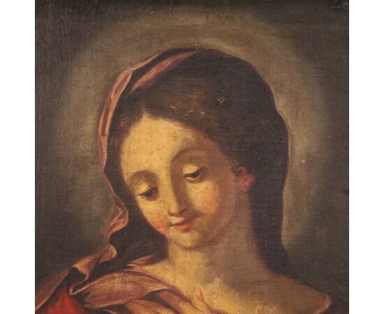 Dipinto religioso Madonna olio su tela del XVII secolo