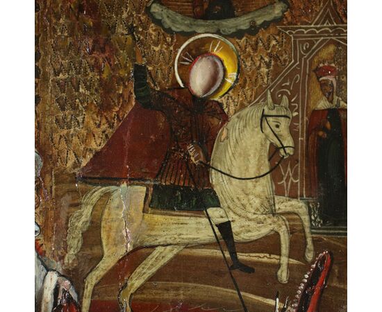 Dipinto Contemporaneo San Giorgio Nikas Safronov 1992 Olio su tavola