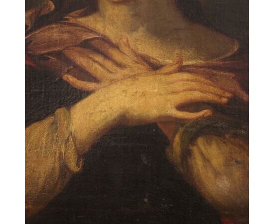 Religious painting Madonna oil on canvas from 17th century