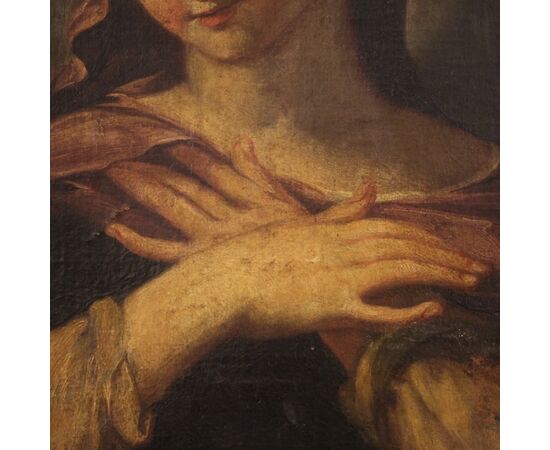 Religious painting Madonna oil on canvas from 17th century