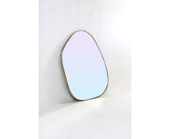 Specchio a "Sasso" - Vintage 1970 - ottone