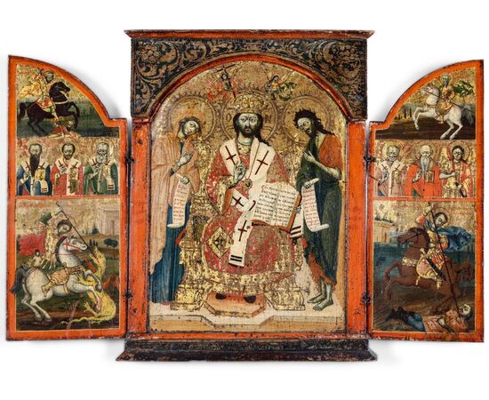 Tabernacle triptych with gold background (SOLD)     