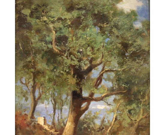 Italian painting signed landscape from the 20th century