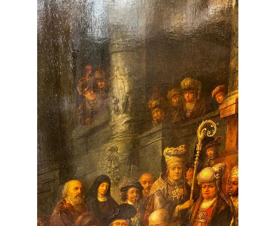 “La circoncisione di Cristo” del pittore olandese Jan Adriaensz van Staveren ( Leida 1613 - 1669 ). Misure: 79.2 x 56.8 cm