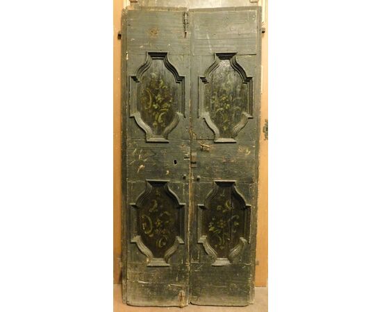 PTL641 - Porta laccata e dipinta, epoca '700, cm L 92 x H 202