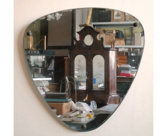 Triangular mirror from the 1950s / 60s. Italian Modern Antiques     