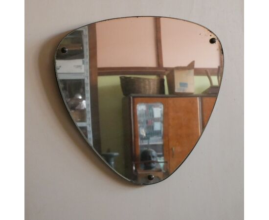 Triangular mirror from the 1950s / 60s. Italian Modern Antiques     