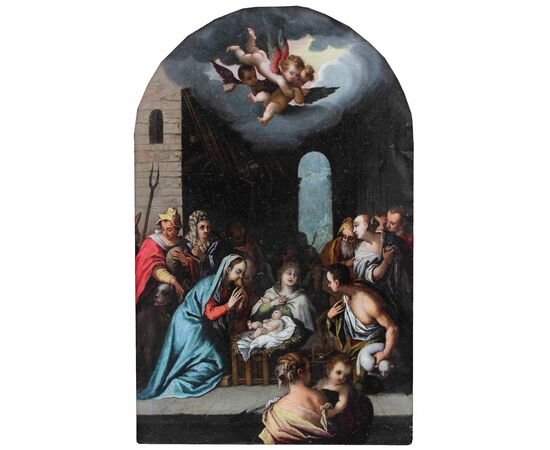 Adoration of the Shepherds, Domenico Carnevale (1524 - 1579)     