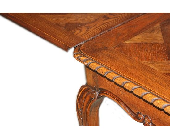 Tavolo allungabile francese di inizio 900 stile provenzale in legno di rovere 
