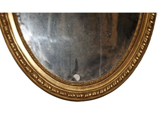 Antica specchiera ovale Luigi XVI del 1800