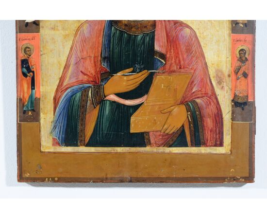 Icona rappresentante San Pantaleone e santi, Russia, XIX secolo (lotto 4)